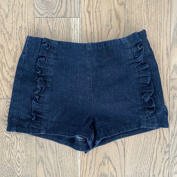 Jacadi Other - Jacadi Girls Denim Mini Shorts with Ruffles